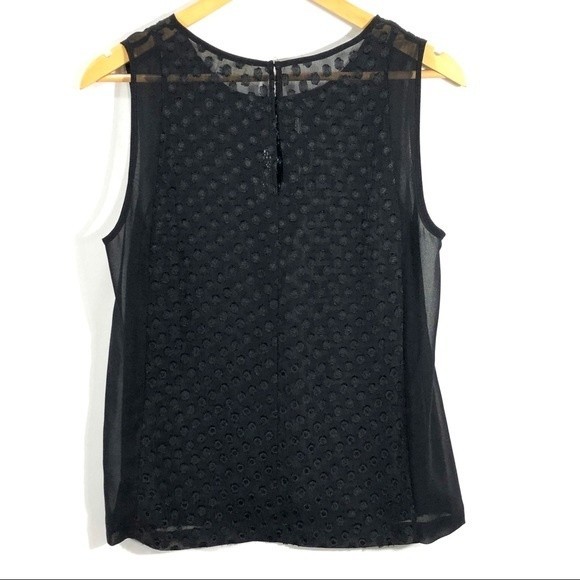 Robbi & Nikki Swiss Dot Sheer Sleeveless Blouse - Picture 6 of 8